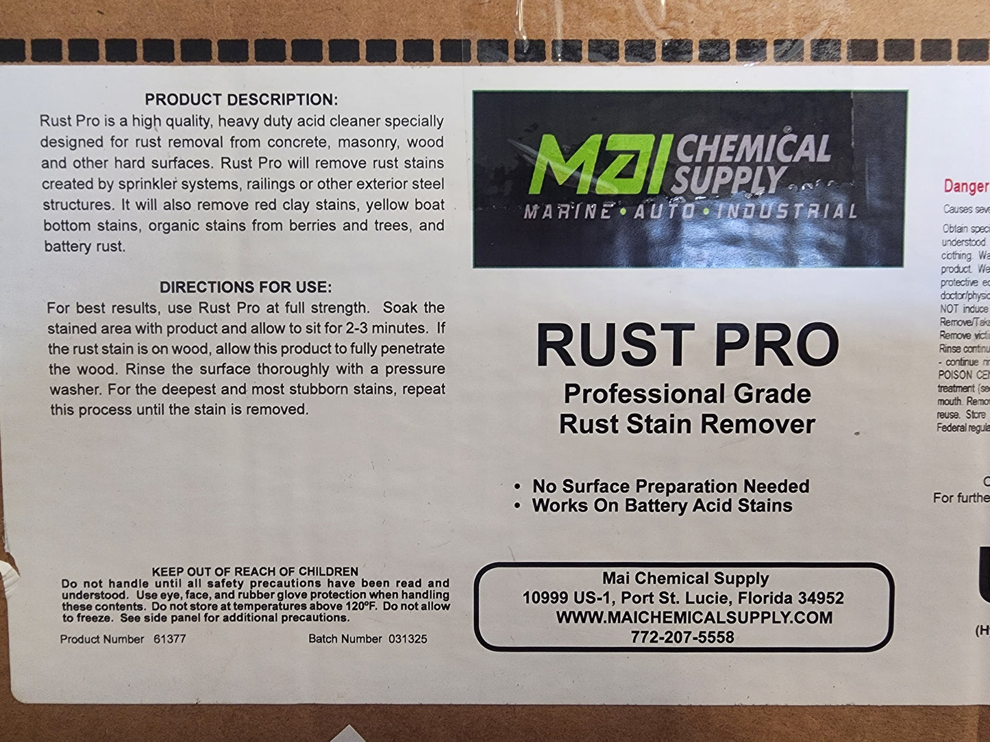 Rust Pro Rust And Lime Remover