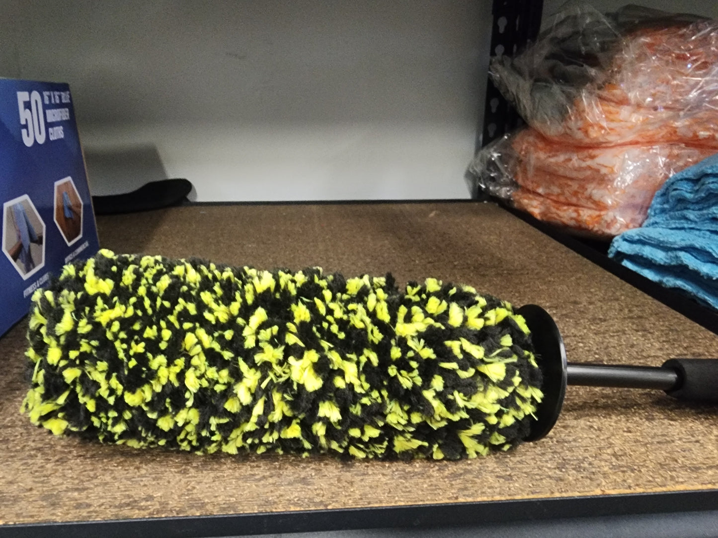 Microfiber Rim Wheel Brush with Soft Grip Handle, 18"