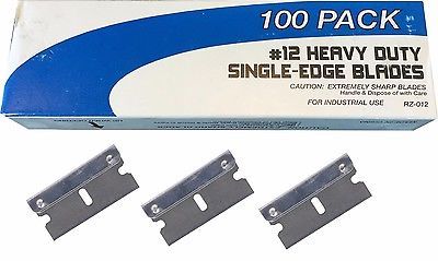 #12 HEAVY DUTY SINGLE EDGE RAZOR BLADES - 100 PACK