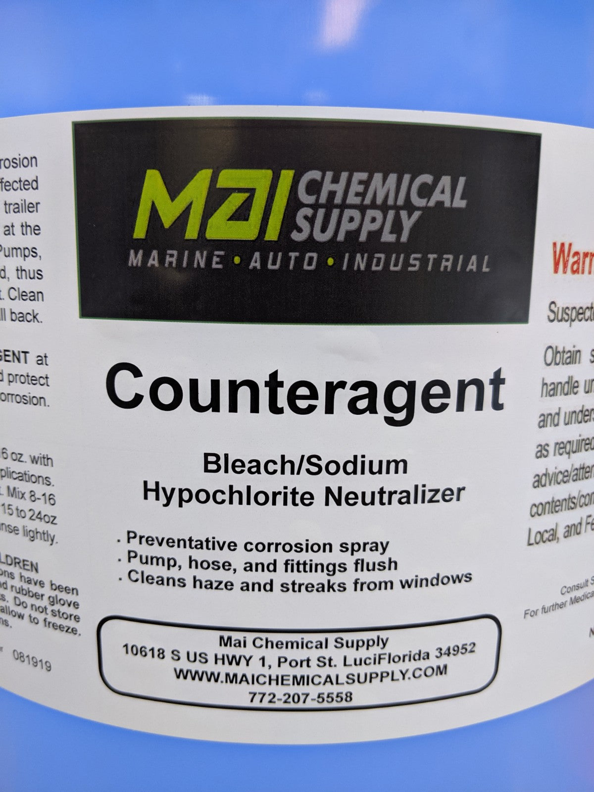 COUNTERAGENT (Bleach/Sodium Hypochlorite Neutralizer)