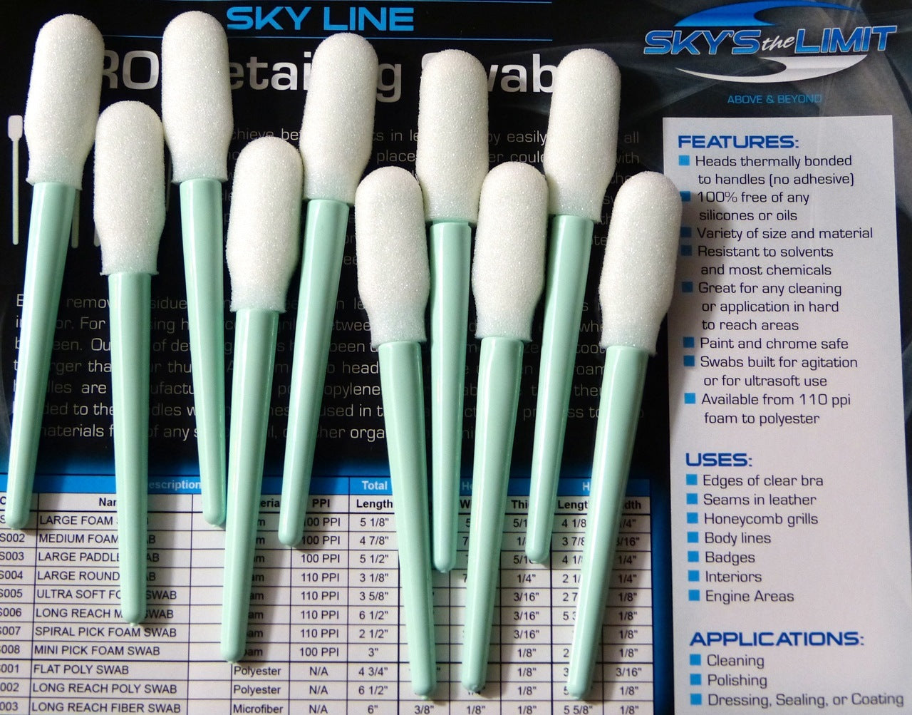Medium Round Foam Swabs