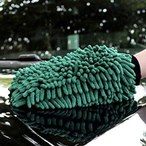 Maxshine Crazy Premium Chenille Microfiber Wash Mitt Scratch Free,Green,for Car