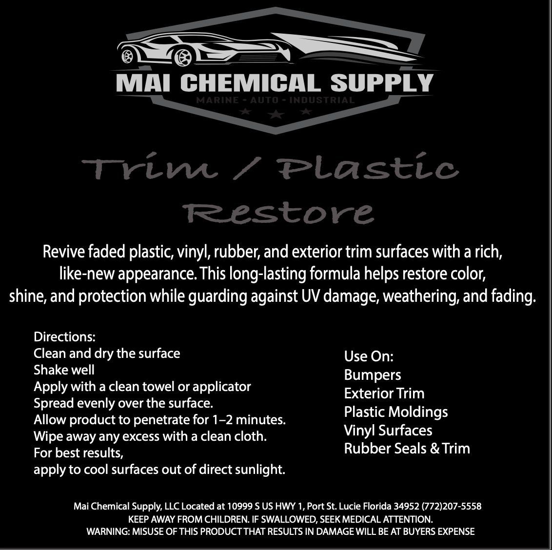 Trim and Plastic Restore
