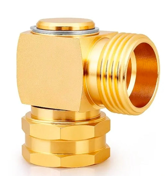 Garden Hose Swivel elbow 90 Degree Solid Brass Pipe Fittings Hose Kink Protector 3/4" GHT