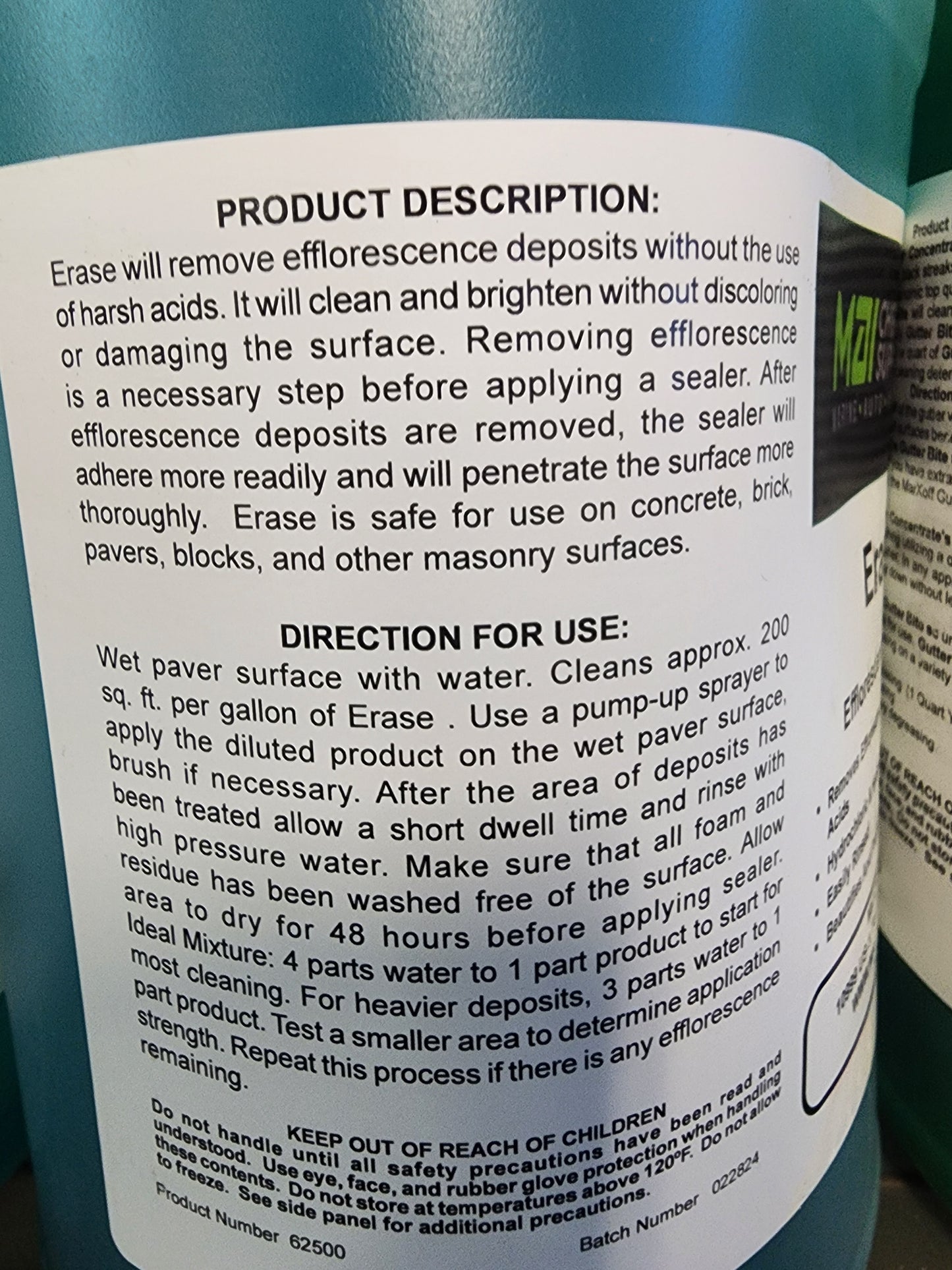 Erase efflorescence remover