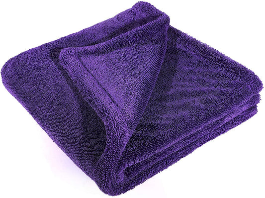 Maxshine 1200GSM Microfiber Duo Twisted Drying Towel for Car Detailing, Purple,