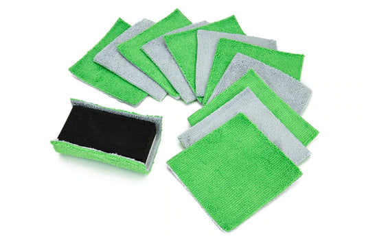 Saver Block & Refill] Coating Applicator Foam Block with Size Velcro and Refill Saver Sheets with Barrier Layer (3.5 in. x 2 in. x 1 in.) - 12 pack