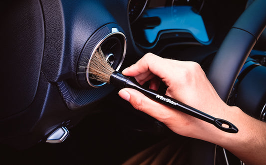 Maxshine Premium Natural Boars Hair Detailing Brush Plastic Handle, No Shed Bristles for Cleaning Engine, Wheel, Interior, Air Vent, Car